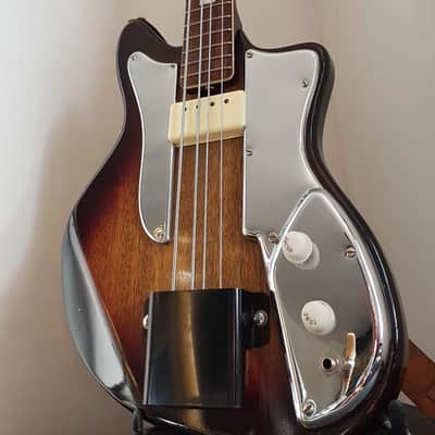 Vintage early 1960 Guyatone Hoshino Star Logo Bass Tobacco Burst Short Scale #1950 4 String Japan (MIJ) image 10