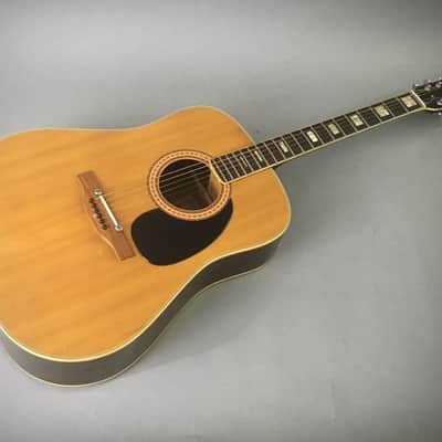 1970s Vintage Aria No. 796 MIJ Natural Acoustic Dreadnought Guitar Rare Matsumoku Pearl Block Inlays image 13
