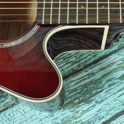 Takamine G Series Acoustic Electric Guitar EG540C w/ SKB Hard Shell Case Red Flamed image 9