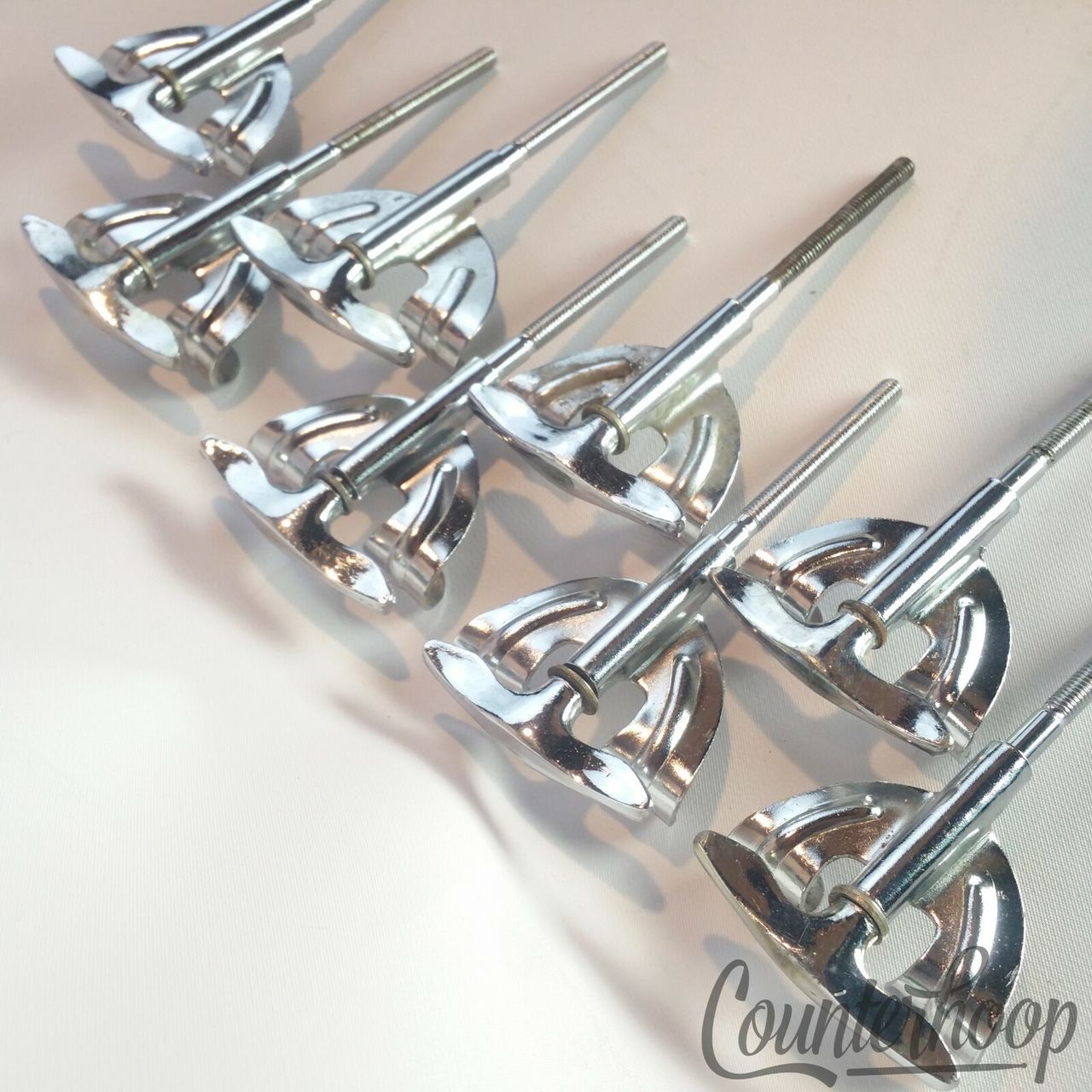 Pearl 8x Bass Drum Tension T-Rods+Claws Metric Japan Chrome 4 1/8" Vintage 60s* — main photograph