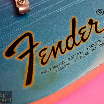 Vintage 1968 Fender Jaguar Neck - Original Lake Placid Blue Finish - Bound with Blocks!  100% image 6