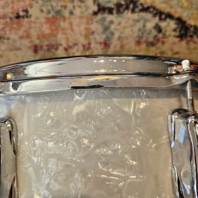 Slingerland Hollywood Ace 14x5.5" 3-ply Snare Drum - White Marine Pearl 1960s image 8