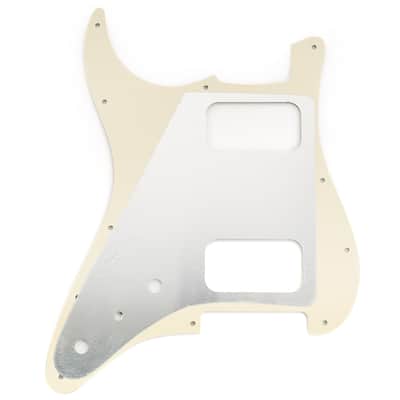 11 Holes ST HH Guitar Pickguard with Round Corner Uncovered Humbucker 2-Pot Mini Switch Layout for Fender Squier Strat Style Electric Guitar, 3Ply Cream image 3