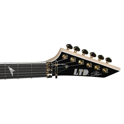 ESP LTD Alexi Laiho Signature 20th Anniversary Arrowhead Guitar w/ EMG Pickup & Hardshell Case - Black with Yellow Bevels image 8