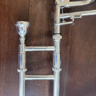 Silver Trigger trombone, open wrap, with case and mouthpiece image 7
