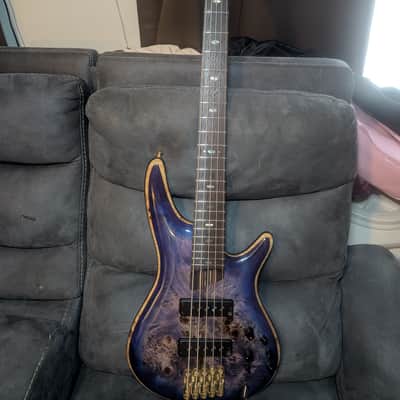 Ibanez SR2605 Premium Electric Bass Guitar, 5-String, Cerulean Blue Burst image 2