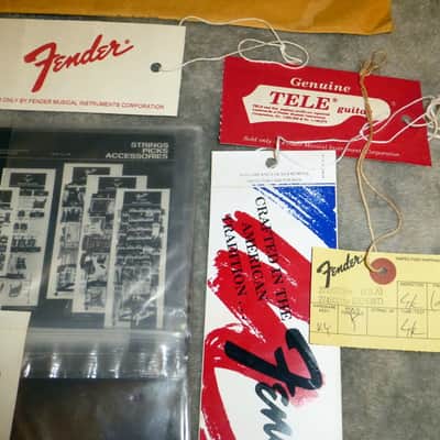 Fender Telecaster 1990s Case Candy Packet Tele Build Sheet Tag, Owner's Manual, Adjustment Tools, Parts Booklet, Specs Booklet, Made in USA Tag Inspection Tag Complete image 3