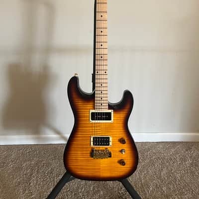 Guitar Fetish Carve top strat 2021 Sunburst flame top image 1