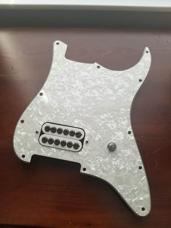 Seymour Duncan SH-8b Invader Bridge Pickup White with Tom Delonge pickguard image 1