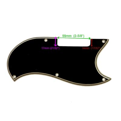 New 5 Ply Black/Cream WIDE BEVEL Pickguard for Gibson 1965-1968 EB-0 & EB-3 Bass Made In USA image 2