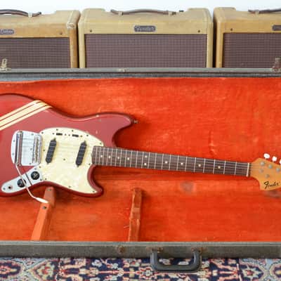 Competition Red 1972 Fender Mustang with Original Case image 3