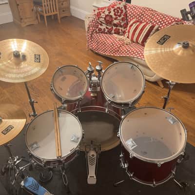 Yamaha 5 piece stage set 2024 - Cranberry red birch image 7