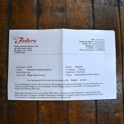 Fodera Monarch 5 Standard Special 5-String Bass 2-Tone Maple Flame w/Hard Case image 10