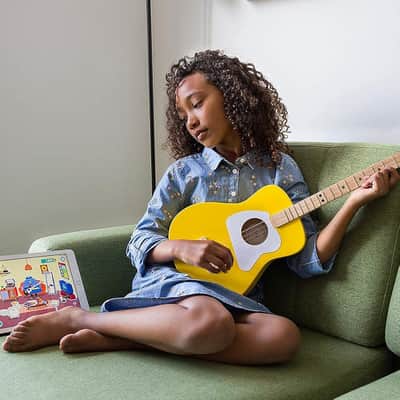 Loog Pro Acoustic kids Guitar 3-strings Ages 6+ Learning App and Lessons Included Yellow image 6
