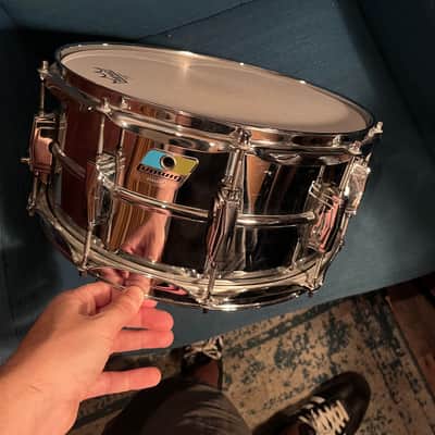 Ludwig LM402 Supraphonic 6.5x14" 10-Lug Aluminum Snare Drum 1985 - Present - Chrome-Plated image 1