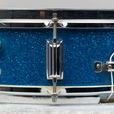 Rogers 5x14" Luxor Cleveland-Era Snare Drum - Blue Sparkle #13574 image 5