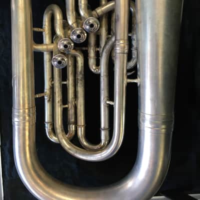 Conn 4 Valve Baritone Horn 1920 Brushed Silver image 5