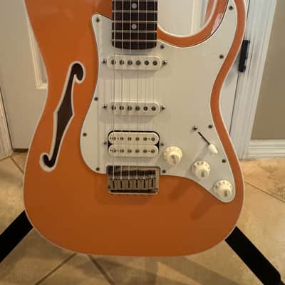 Partscaster Thinline S-Style - Shell Pink (Fender Semi-hollow) image 2