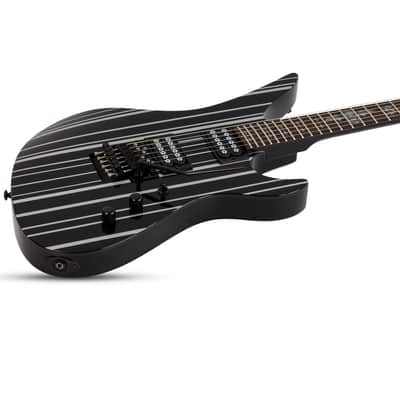 Schecter Synyster Standard 2020-21 Black with Silver Pinstripes image 2