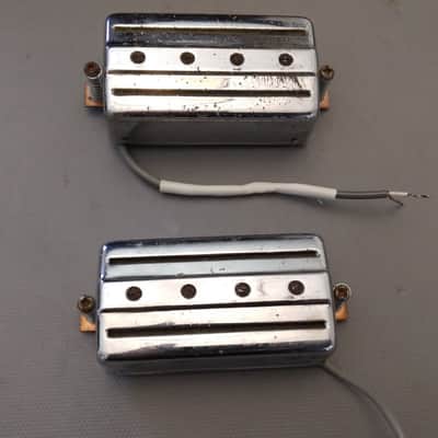 Silvertone 1490 Bass Pickup Pair 1970 Chrome Made in Japan image 4