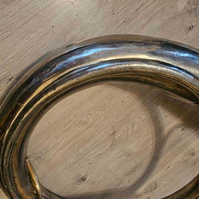Helicon Eb Tuba Soviet 3 Valves Brass Pipe Wind Instrument Horn USSR Vintage and Rare image 2