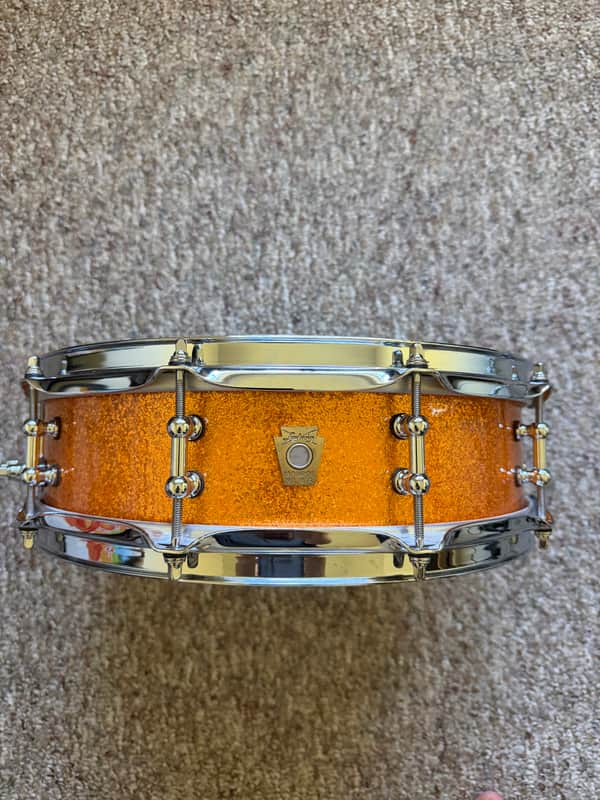 Ludwig 4x14 Classic Maple Piccolo Gold Sparkle Snare Drum image 1