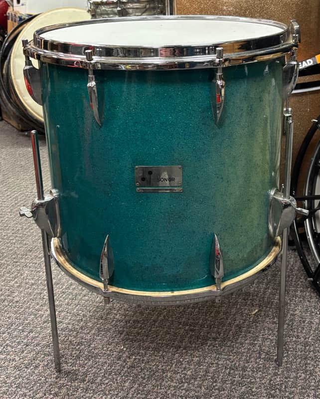 Vintage 14.5” x 16” Sonor Floor Tom 1960’s - Sparkling Turquoise image 1