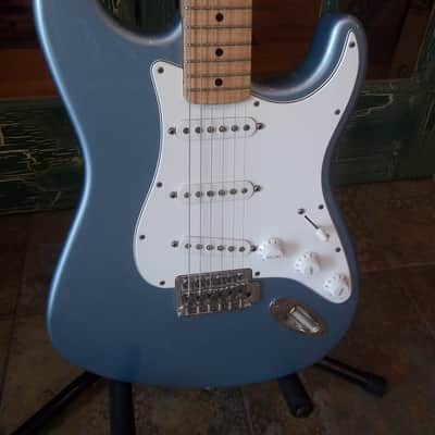 Fender Mexican Stratocaster Solid Body Electric Guitar in  Light Blue image 2