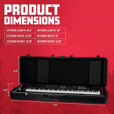 Gator ATA TSA Hard Flight Case for 88-Note Keys Keyboard w/ Wheels image 6