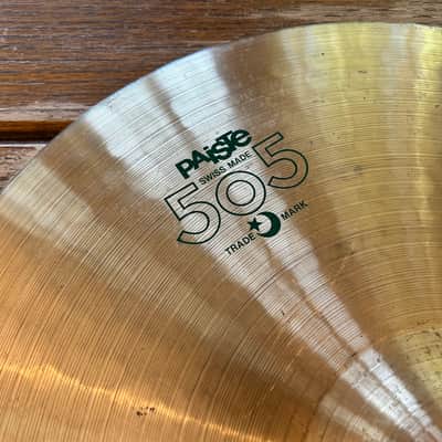 Vintage Paiste 505 18" Medium Crash Cymbal - Green Label image 5