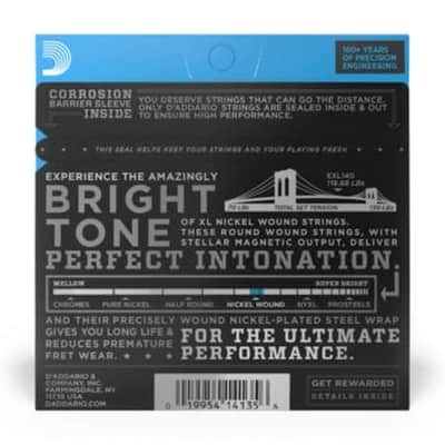 D'Addario EXL140 Nickel Wound Electric Guitar Strings, Light Top/Heavy Bottom, 10-52 image 2