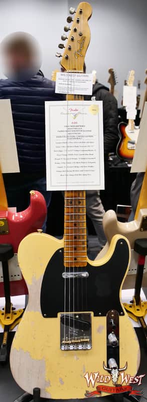 2025 NAMM FMIC #026 Fender Custom Shop 1951 Nocaster Heavy Relic Faded Aged Nocaster Blonde 6.70 LBS image 1