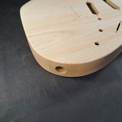 Unfinished Ash SSS Hardtail Tele guitar body - fits Fender Stratocaster necks J2509 image 3