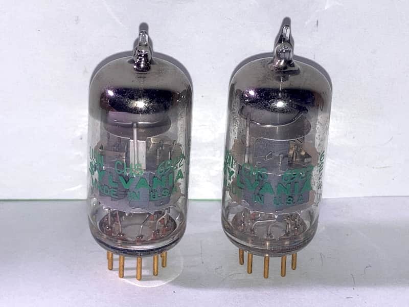 1972 Sylvania 6922 ECC88 6DJ8 Mil-Spec Tubes, Matched Pair, Tested, Matched Codes image 1