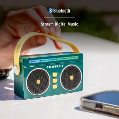 Crosley CR3050A-JU Mini Boombox Retro Portable Bluetooth Speaker, Juniper image 4