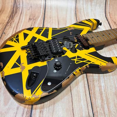 EVH Limited Ed. Striped Series Frankie MN BLK/YLW image 14