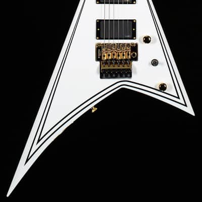 Jackson MJ Series Rhoads RR24MG Ebony Fingerboard White with Black Pinstripes (159) image 3