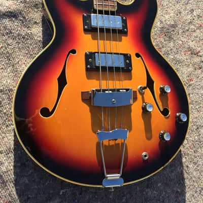 VOX VG4 1968 - Sunburst Semiacustic Bass 2 Pickups image 2
