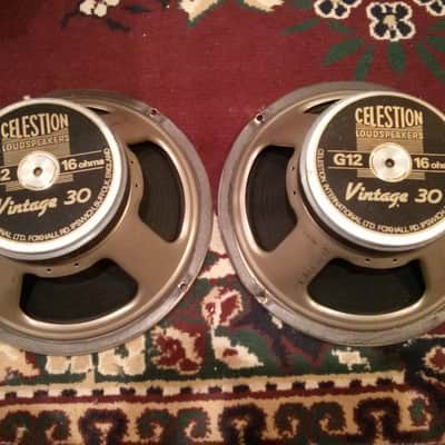 Celestion Vintage 30 speakers pair Made in UK 1999 16 Ohm T3904 444 Cone image 1