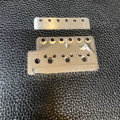 Wudtone Lefty Strat Tremolo Bridge Plate CP HOLY GRAIL 2-1/6" string spaced 2025 - Aged nickel image 1