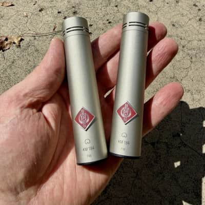 Neumann KM 184 Small Diaphragm Cardioid Condenser Microphone Matched Stereo Pair 1993 - Present - Nickel image 2