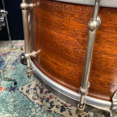 Ludwig & Ludwig 1932 - 14x6.5" No. 242. "Super Ludwig" Solid Walnut Shell Snare Drum, (Restored) 70's Throw-Off image 14
