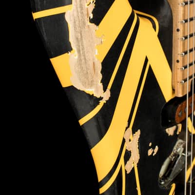 EVH Limited Edition Striped Series Frankie Aged - Black and Yellow #00931 image 6