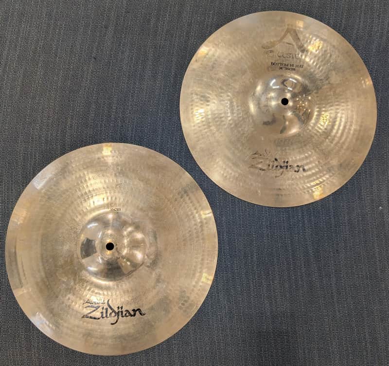 Zildjian 14" A Custom Hi-Hat Cymbals (Pair) 1991 - Present - Brilliant image 1