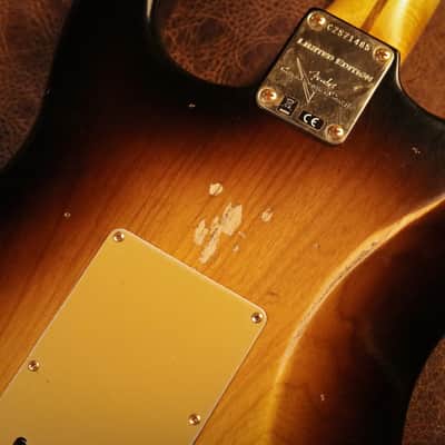 Fender Custom Shop 1955 "Bone Tone" Stratocaster Relic in Wide Fade 2-tone Sunburst image 9