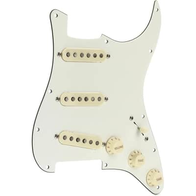 Fender Pre-Wired Strat® Pickguard, Custom Shop Fat 50's SSS, Parchment - 0992340509 Bundle w/ 12-Pack Guitar Pick and Liquid Audio Polishing Cloth image 4