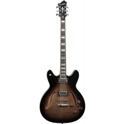 Hagstrom Viking Deluxe Baritone LTD Cosmic Black Burst - Semi Acoustic Guitar Bild 1