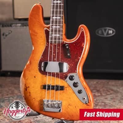 Fender Custom Shop Artisan Maple Burl Relic Jazz Bass - Honey Burst with Hardshell Case image 1