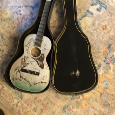 Vintage Regal Jerry the Yodeling cowboy parlor guitar 1940 with case image 9