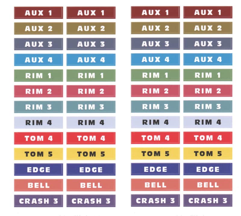 2 SETS of Roland Drum Cable Snake Stickers for Auxiliary Accessories - Decal Label Pair Pack image 1